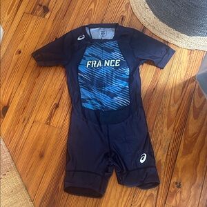 Asics Men's Dark Blue Bodysuit with France Design